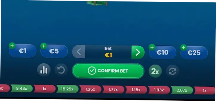 Big Bass Crash betting menu