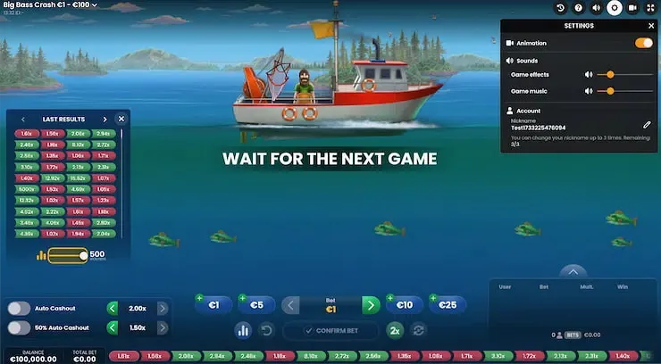 Big Bass Crash features